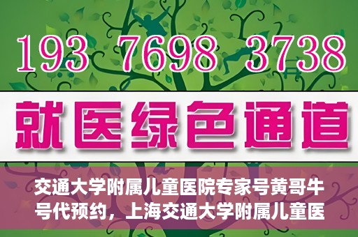 交通大学附属儿童医院专家号黄哥牛号代预约，上海交通大学附属儿童医院专家号预约服务解析，黄哥牛号代预约详解