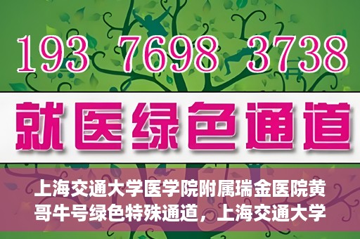 上海交通大学医学院附属瑞金医院黄哥牛号绿色特殊通道，上海交通大学医学院附属瑞金医院黄哥牛号，绿色特殊通道开启健康之门