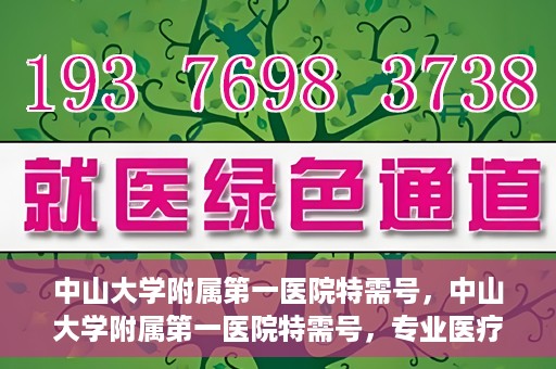 中山大学附属第一医院特需号，中山大学附属第一医院特需号，专业医疗服务的卓越标杆