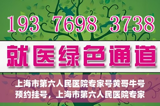 上海市第六人民医院专家号黄哥牛号预约挂号，上海市第六人民医院专家黄哥牛号预约挂号攻略