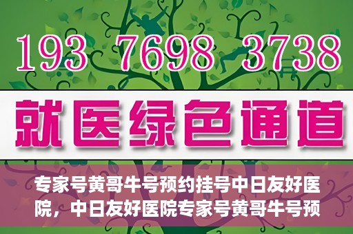 专家号黄哥牛号预约挂号中日友好医院，中日友好医院专家号黄哥牛号预约挂号指南