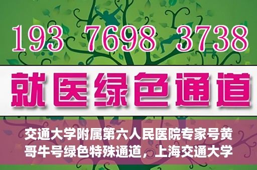 交通大学附属第六人民医院专家号黄哥牛号绿色特殊通道，上海交通大学附属第六人民医院专家号黄哥牛号，绿色特殊通道揭秘