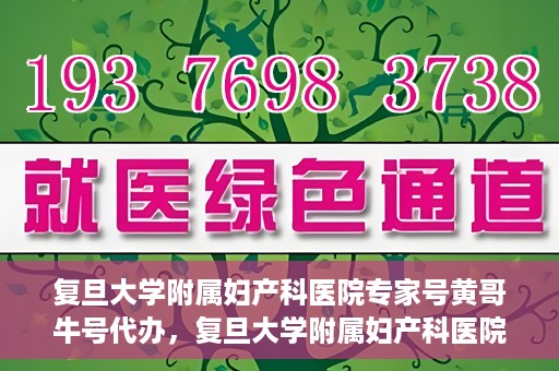 复旦大学附属妇产科医院专家号黄哥牛号代办，复旦大学附属妇产科医院专家号代办服务揭秘，黄哥牛号助您轻松预约专家资源