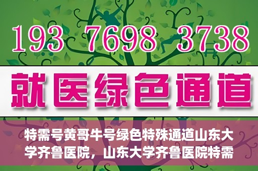 特需号黄哥牛号绿色特殊通道山东大学齐鲁医院，山东大学齐鲁医院特需绿色特殊通道，黄哥牛号专享服务