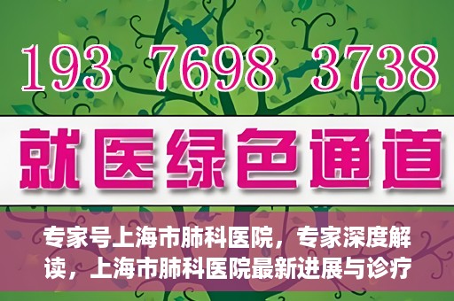 专家号上海市肺科医院，专家深度解读，上海市肺科医院最新进展与诊疗技术解析