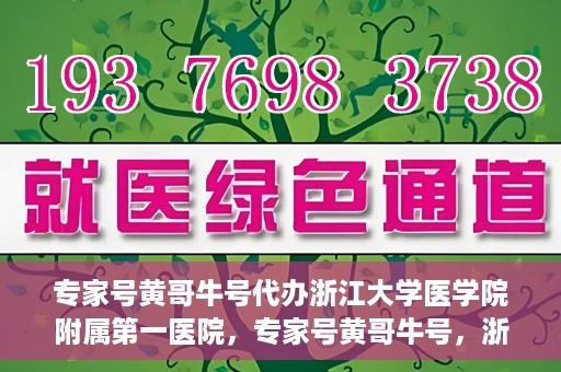 专家号黄哥牛号代办浙江大学医学院附属第一医院，专家号黄哥牛号，浙江大学医学院附属第一医院代办服务解析