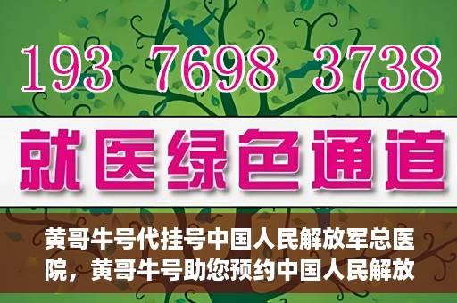 黄哥牛号代挂号中国人民解放军总医院，黄哥牛号助您预约中国人民解放军总医院专家号