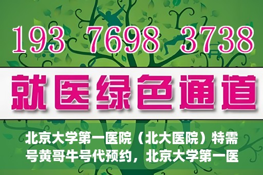 北京大学第一医院（北大医院）特需号黄哥牛号代预约，北京大学第一医院黄哥牛号特需号预约服务解析
