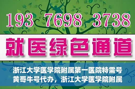 浙江大学医学院附属第一医院特需号黄哥牛号代办，浙江大学医学院附属第一医院特需号专家黄哥牛号预约代办服务解析