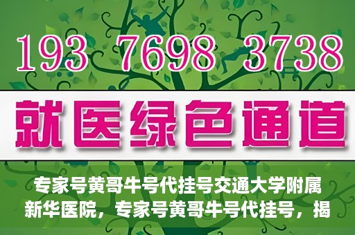专家号黄哥牛号代挂号交通大学附属新华医院，专家号黄哥牛号代挂号，揭秘上海交通大学附属新华医院的挂号秘籍