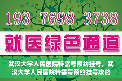 武汉大学人民医院特需号预约挂号，武汉大学人民医院特需号预约挂号攻略，一站式解决您的就医需求