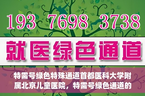特需号绿色特殊通道首都医科大学附属北京儿童医院，特需号绿色通道的温暖，北京儿童医院为患者提供特殊服务之路