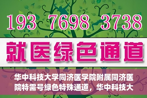 华中科技大学同济医学院附属同济医院特需号绿色特殊通道，华中科技大学同济医院特需号绿色通道的独家解读
