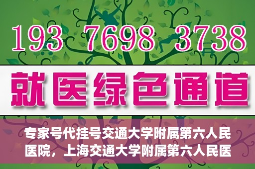 专家号代挂号交通大学附属第六人民医院，上海交通大学附属第六人民医院专家号代挂号服务解析
