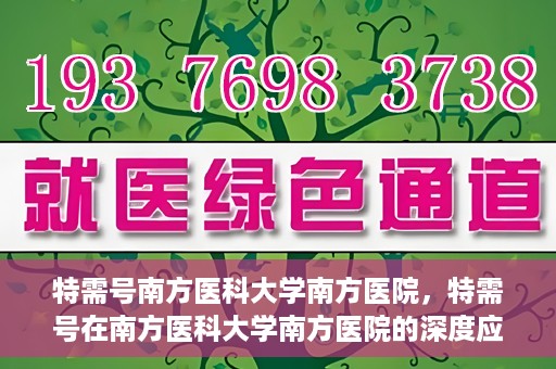 特需号南方医科大学南方医院，特需号在南方医科大学南方医院的深度应用与探索