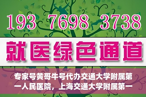专家号黄哥牛号代办交通大学附属第一人民医院，上海交通大学附属第一人民医院专家号代办服务揭秘，黄哥牛号引领健康新风尚
