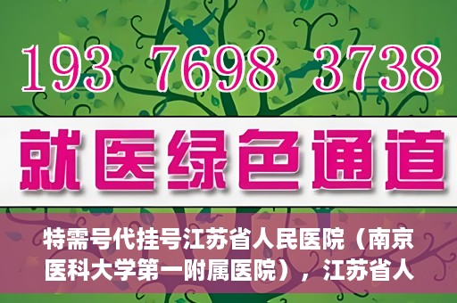 特需号代挂号江苏省人民医院（南京医科大学第一附属医院），江苏省人民医院特需号代挂号服务详解，南京医科大学第一附属医院权威解读
