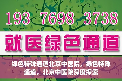 绿色特殊通道北京中医院，绿色特殊通道，北京中医院深度探索