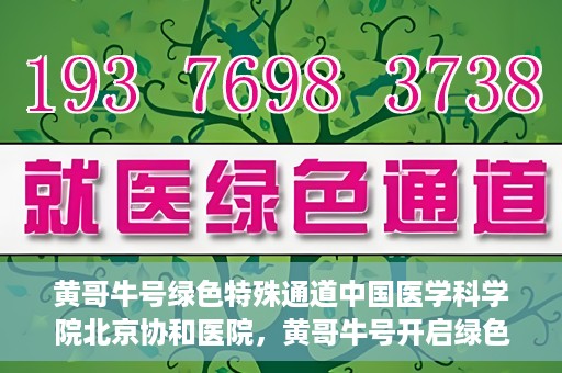 黄哥牛号绿色特殊通道中国医学科学院北京协和医院，黄哥牛号开启绿色特殊通道，北京协和医院助力健康中国行