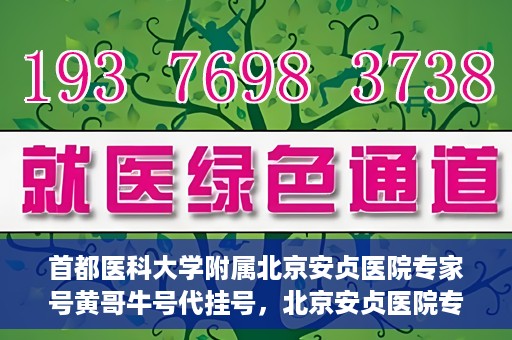 首都医科大学附属北京安贞医院专家号黄哥牛号代挂号，北京安贞医院专家黄哥牛号代挂号解析，专业医疗资源的预约与获取之道