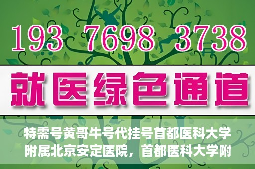 特需号黄哥牛号代挂号首都医科大学附属北京安定医院，首都医科大学附属北京安定医院特需号黄哥牛号代挂号服务解析