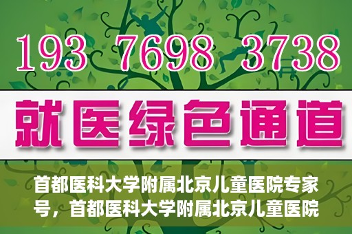 首都医科大学附属北京儿童医院专家号，首都医科大学附属北京儿童医院专家号解析，权威医疗团队的专业解读与诊疗服务