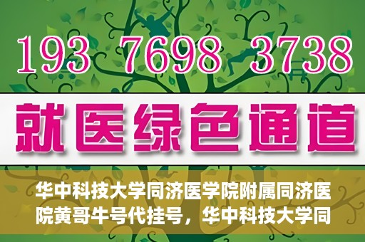 华中科技大学同济医学院附属同济医院黄哥牛号代挂号，华中科技大学同济医院黄哥牛号代挂号背后的故事