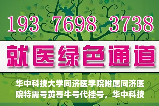 华中科技大学同济医学院附属同济医院特需号黄哥牛号代挂号，华中科技大学同济医院特需号专家黄哥牛号代挂号服务解析