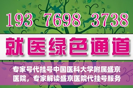 专家号代挂号中国医科大学附属盛京医院，专家解读盛京医院代挂号服务，中国医科大学附属盛京医院挂号指南