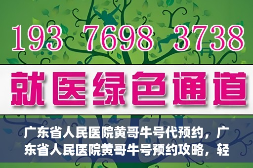 广东省人民医院黄哥牛号代预约，广东省人民医院黄哥牛号预约攻略，轻松掌握预约流程