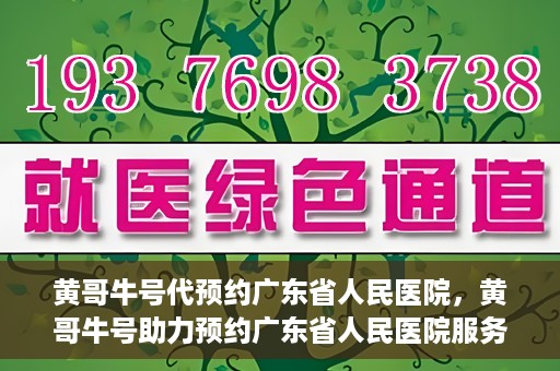 黄哥牛号代预约广东省人民医院，黄哥牛号助力预约广东省人民医院服务