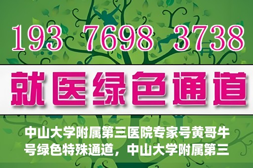 中山大学附属第三医院专家号黄哥牛号绿色特殊通道，中山大学附属第三医院专家号黄哥牛号，绿色特殊通道揭秘