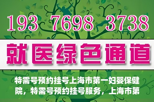 特需号预约挂号上海市第一妇婴保健院，特需号预约挂号服务，上海市第一妇婴保健院的便捷就医指南