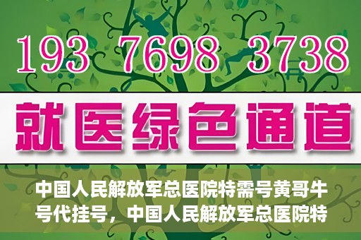 中国人民解放军总医院特需号黄哥牛号代挂号，中国人民解放军总医院特需号专家黄哥挂号攻略，专业代挂号服务解析
