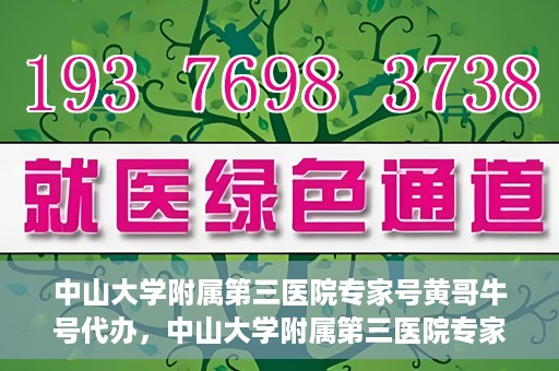 中山大学附属第三医院专家号黄哥牛号代办，中山大学附属第三医院专家号代办服务解析，黄哥牛号助您轻松预约专家号