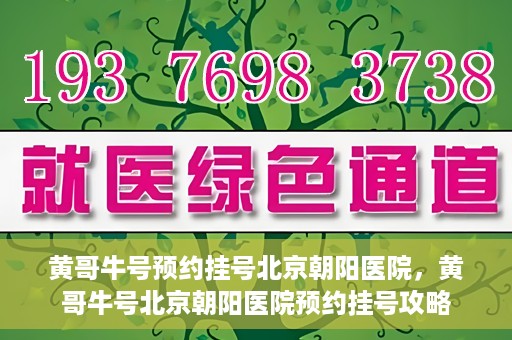 黄哥牛号预约挂号北京朝阳医院，黄哥牛号北京朝阳医院预约挂号攻略