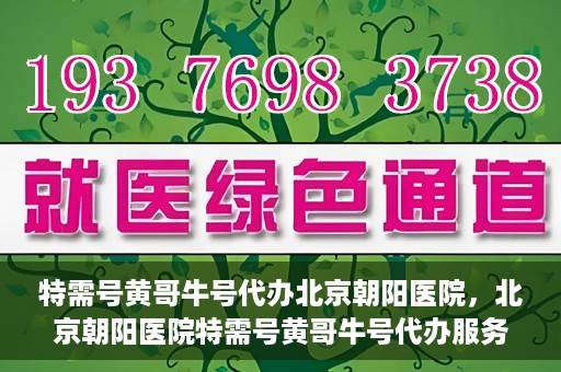 特需号黄哥牛号代办北京朝阳医院，北京朝阳医院特需号黄哥牛号代办服务详解