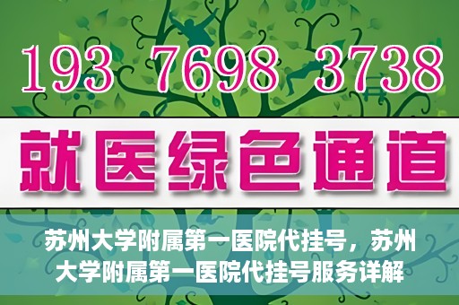 苏州大学附属第一医院代挂号，苏州大学附属第一医院代挂号服务详解