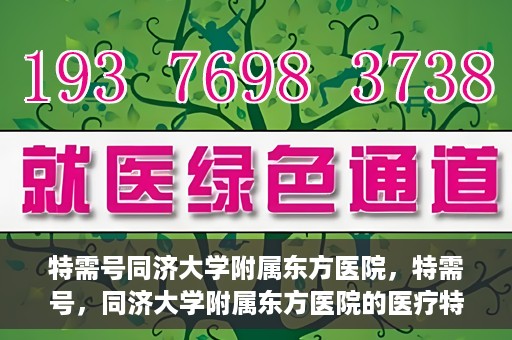 特需号同济大学附属东方医院，特需号，同济大学附属东方医院的医疗特色与服务理念