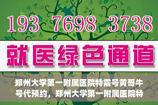 郑州大学第一附属医院特需号黄哥牛号代预约，郑州大学第一附属医院特需号名医黄哥牛号预约服务解析
