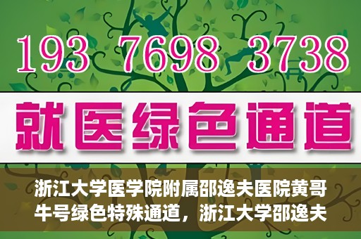 浙江大学医学院附属邵逸夫医院黄哥牛号绿色特殊通道，浙江大学邵逸夫医院绿色特殊通道，黄哥牛号引领医疗新风尚