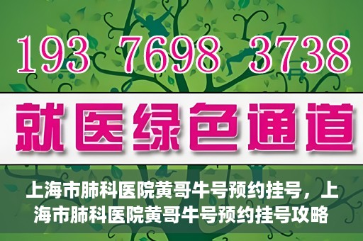 上海市肺科医院黄哥牛号预约挂号，上海市肺科医院黄哥牛号预约挂号攻略，轻松掌握挂号秘籍