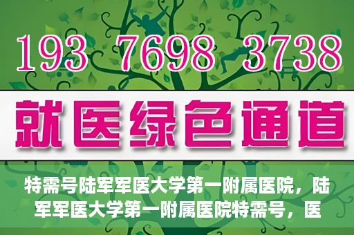 特需号陆军军医大学第一附属医院，陆军军医大学第一附属医院特需号，医疗服务的精英力量