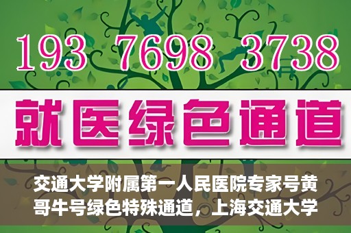 交通大学附属第一人民医院专家号黄哥牛号绿色特殊通道，上海交通大学附属第一人民医院专家号黄哥牛号，绿色特殊通道揭秘