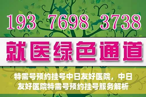 特需号预约挂号中日友好医院，中日友好医院特需号预约挂号服务解析