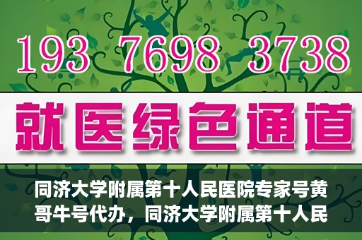 同济大学附属第十人民医院专家号黄哥牛号代办，同济大学附属第十人民医院专家号黄哥牛号预约代办服务解析