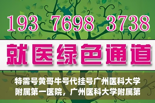 特需号黄哥牛号代挂号广州医科大学附属第一医院，广州医科大学附属第一医院特需号黄哥牛号代挂号服务解析