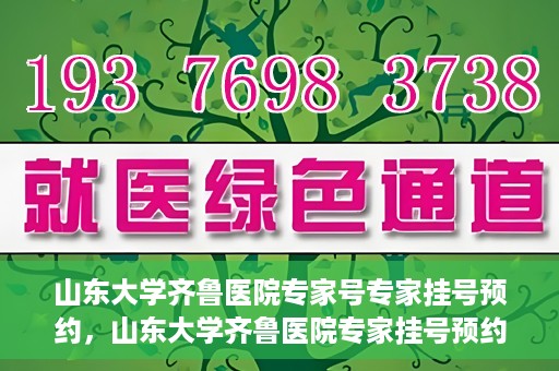 山东大学齐鲁医院专家号专家挂号预约，山东大学齐鲁医院专家挂号预约攻略，轻松预约专家号