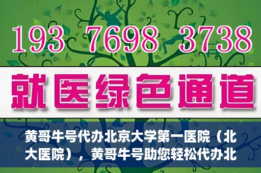 黄哥牛号代办北京大学第一医院（北大医院），黄哥牛号助您轻松代办北大医院事务，一站式服务开启就医新篇章