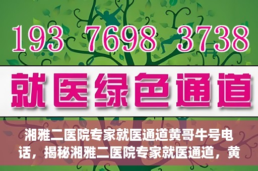 湘雅二医院专家就医通道黄哥牛号电话，揭秘湘雅二医院专家就医通道，黄哥牛号电话背后的故事
